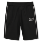 Bermuda shorts with side strips, BLACK, hi-res