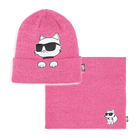 Hat and cowl set KARL LAGERFELD KIDS 
                    GIRL