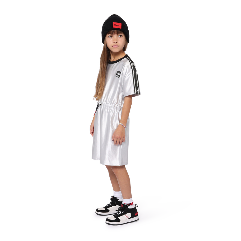 Short-Sleeved Satin Dress HUGO 
                        GIRL