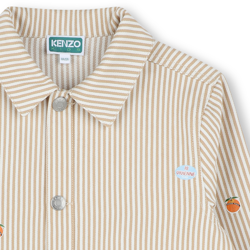 Striped cotton twill jacket KENZO KIDS 
                        UNISEX