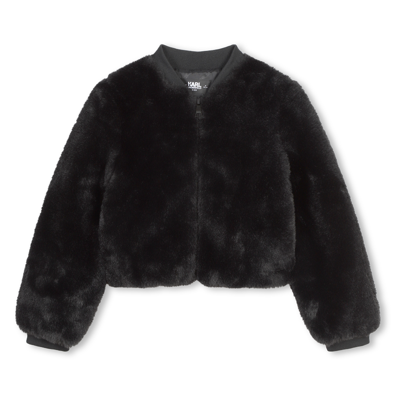 Fluffy polar fleece jacket KARL LAGERFELD KIDS 
                        GIRL