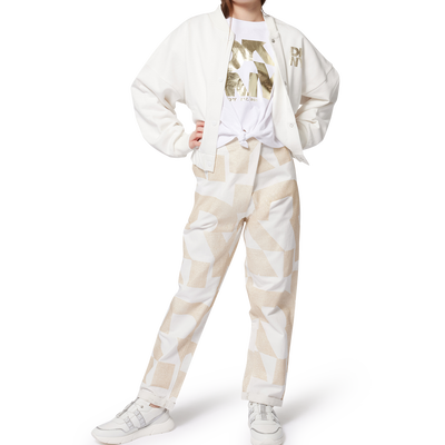 Cotton and linen trousers DKNY GIRL