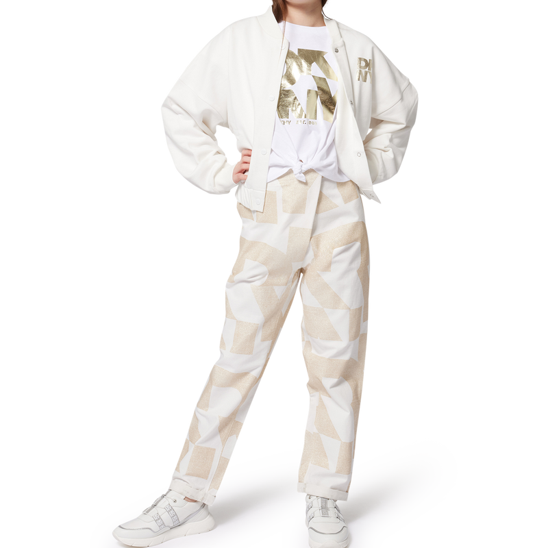 Cotton and linen trousers DKNY 
                        GIRL