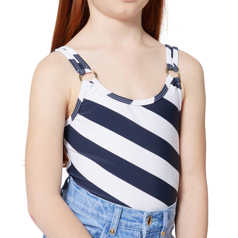 Striped 1-piece bathing suit MICHAEL KORS 
                        GIRL