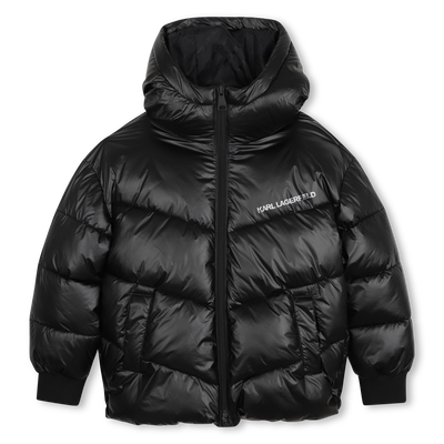 Hooded down jacket KARL LAGERFELD KIDS GIRL