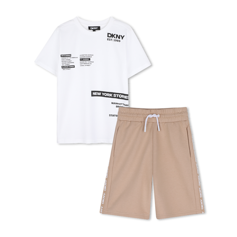 T-SHIRT AND BERMUDA SHORTS SET DKNY 
                        BOY