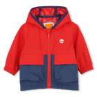 Hooded windbreaker, RED, hi-res
