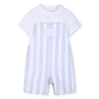 Overalls + t-shirt set, PALE BLUE, hi-res