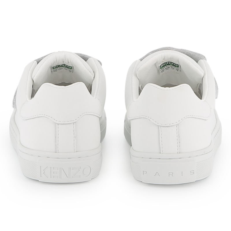 Leather hook-and-loop trainers