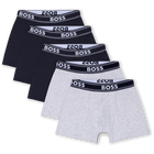 Set of 5 boxers, NAVY, hi-res