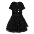 Bi-material ceremonial dress KARL LAGERFELD KIDS 
                    GIRL