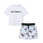 T-shirt and swim shorts set KARL LAGERFELD KIDS 
                    BOY