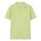 Plain cotton piqu&eacute; polo shirt, LIME, hi-res