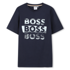 Short-sleeved T-shirt, NAVY, hi-res