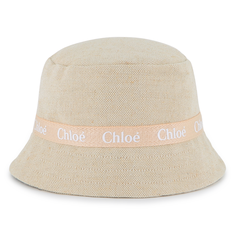 Jute and cotton logo sun hat CHLOE 
                        GIRL