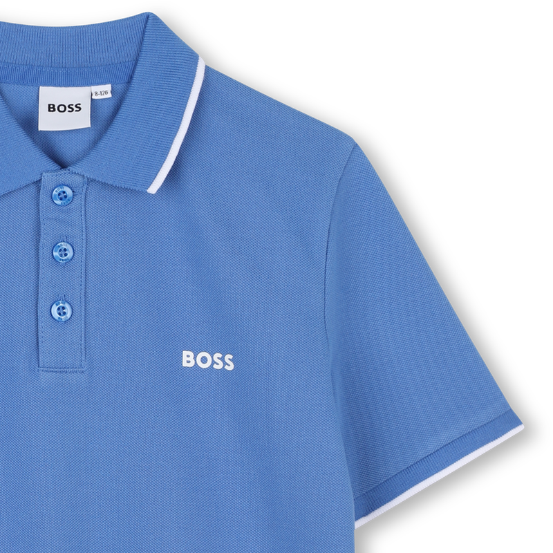 Plain cotton piqu&eacute; polo shirt BOSS 
                        BOY