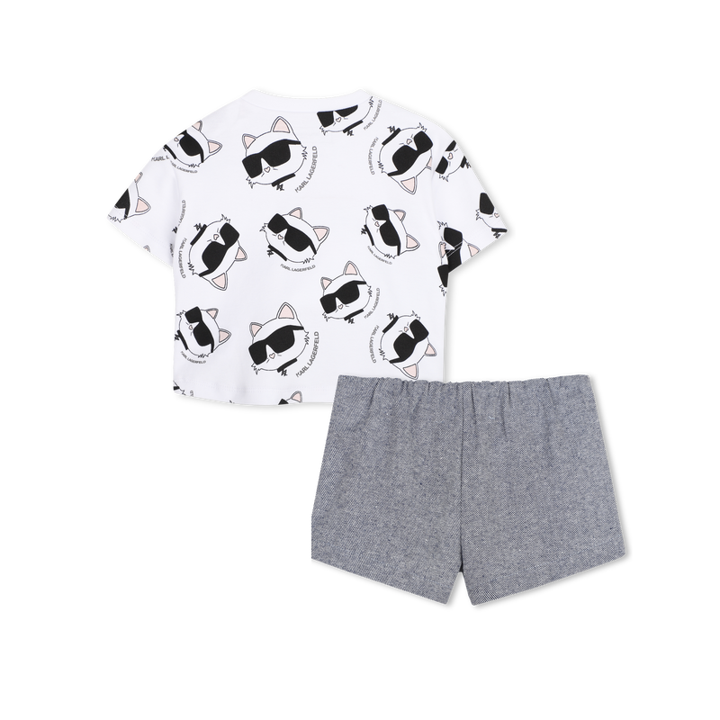 T-SHIRT AND SHORTS SET KARL LAGERFELD KIDS 
                        GIRL