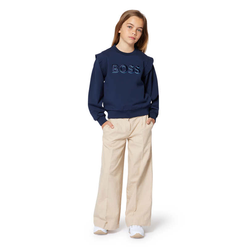 Linen and cotton trousers BOSS 
                        GIRL