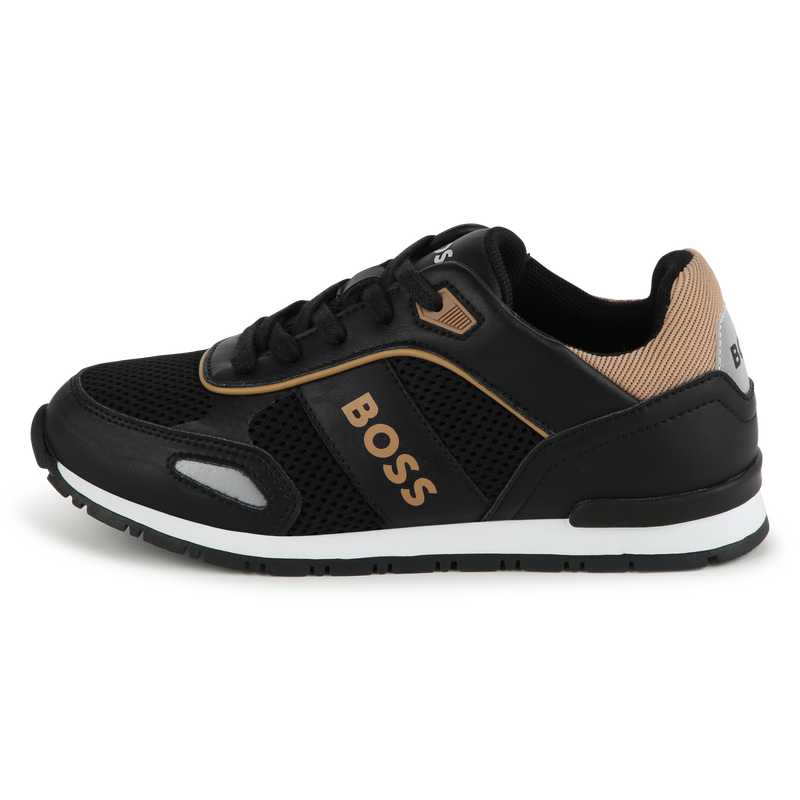 Lace-up leather trainers