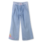 Wide embroidered cotton jeans BILLIEBLUSH 
                    GIRL