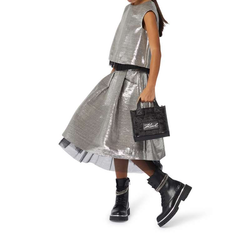 Metallic midi skirt KARL LAGERFELD KIDS 
                        GIRL
