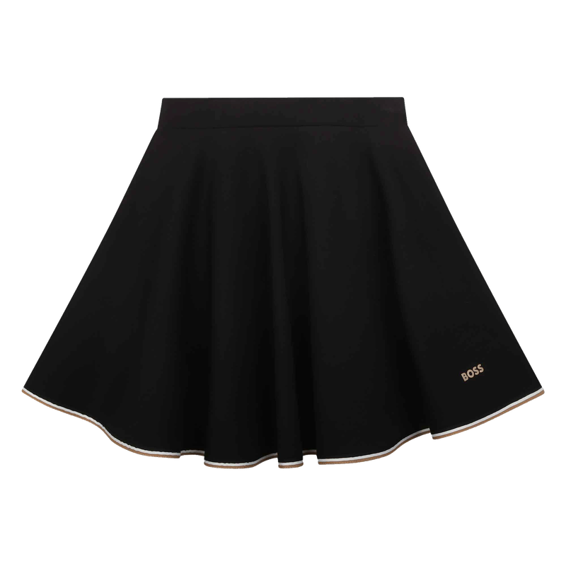 Skater skirt with striped trim