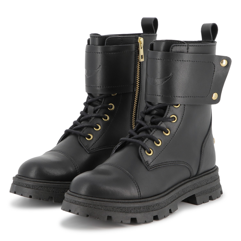 Cowhide leather lace-up boots ZADIG & VOLTAIRE 
                        GIRL