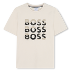 Short-sleeved cotton T-shirt, SAND, hi-res