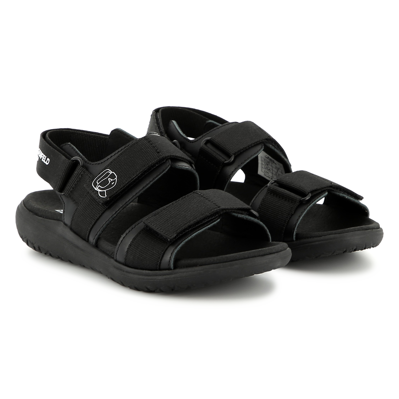 Hook-and-loop leather sandals KARL LAGERFELD KIDS 
                        BOY