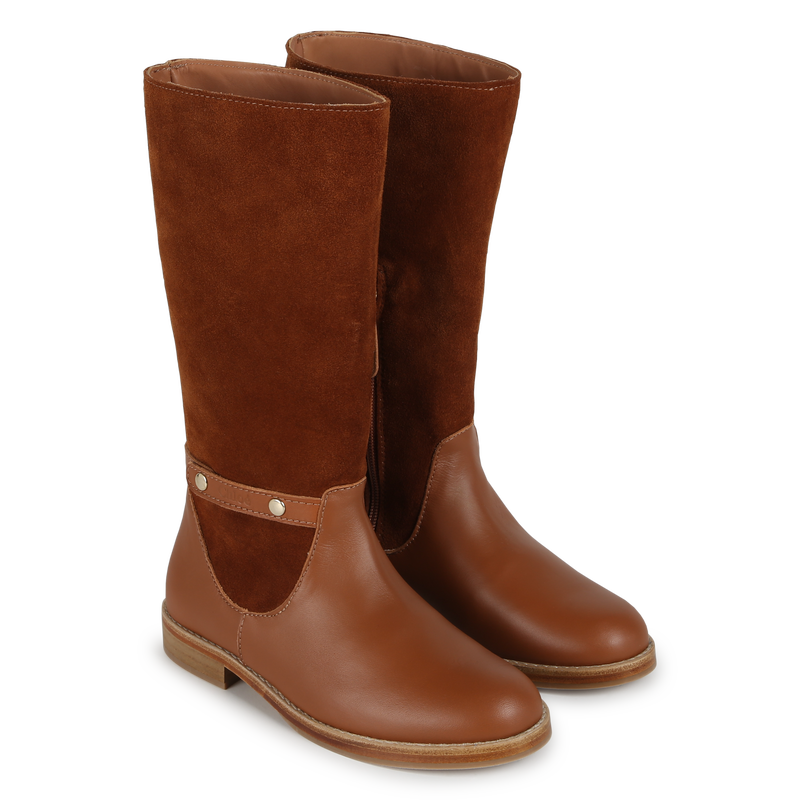 Two-Material Leather Boots CHLOE 
                        GIRL