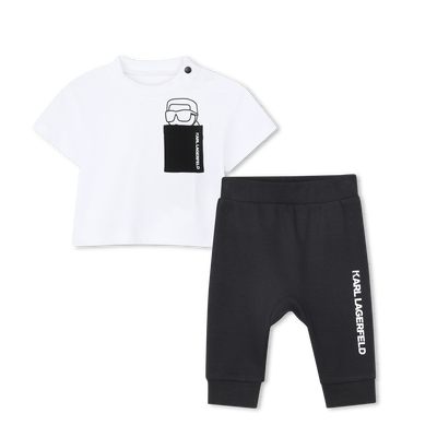 T-SHIRT AND TROUSERS SET KARL LAGERFELD KIDS BOY