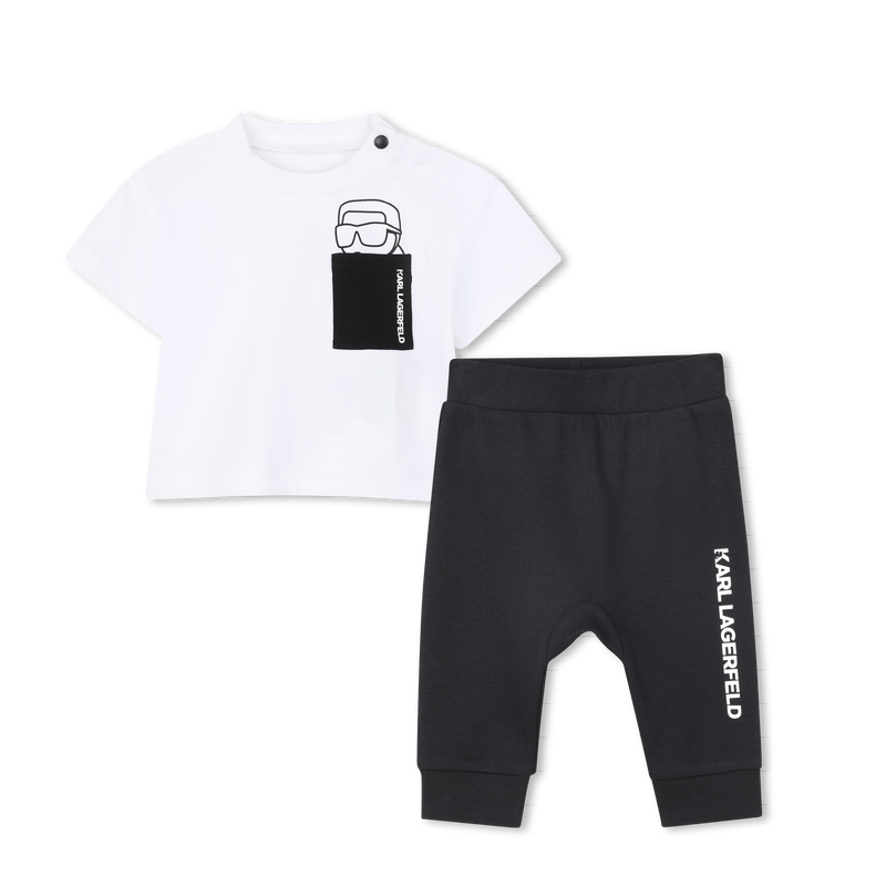 T-SHIRT AND TROUSERS SET KARL LAGERFELD KIDS 
                        BOY