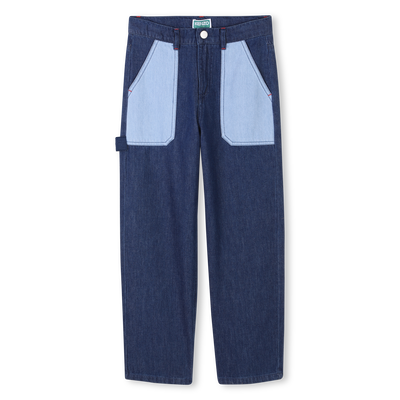 Embroidered jeans with pockets KENZO KIDS BOY