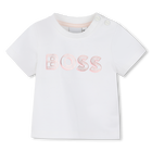 T-shirt with shiny print, WHITE, hi-res