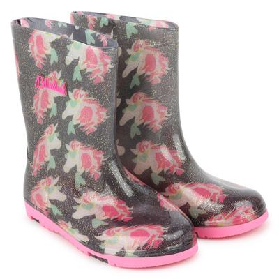 Horse motif rain boots BILLIEBLUSH GIRL