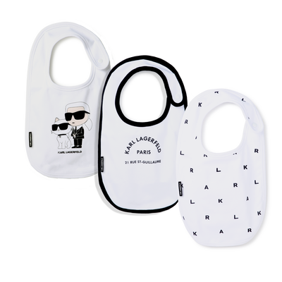 Set of 3 bibs with motifs KARL LAGERFELD KIDS UNISEX