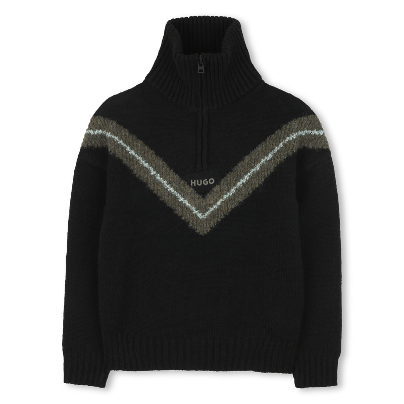 Sweater with stand-up zip collar HUGO 
                        BOY