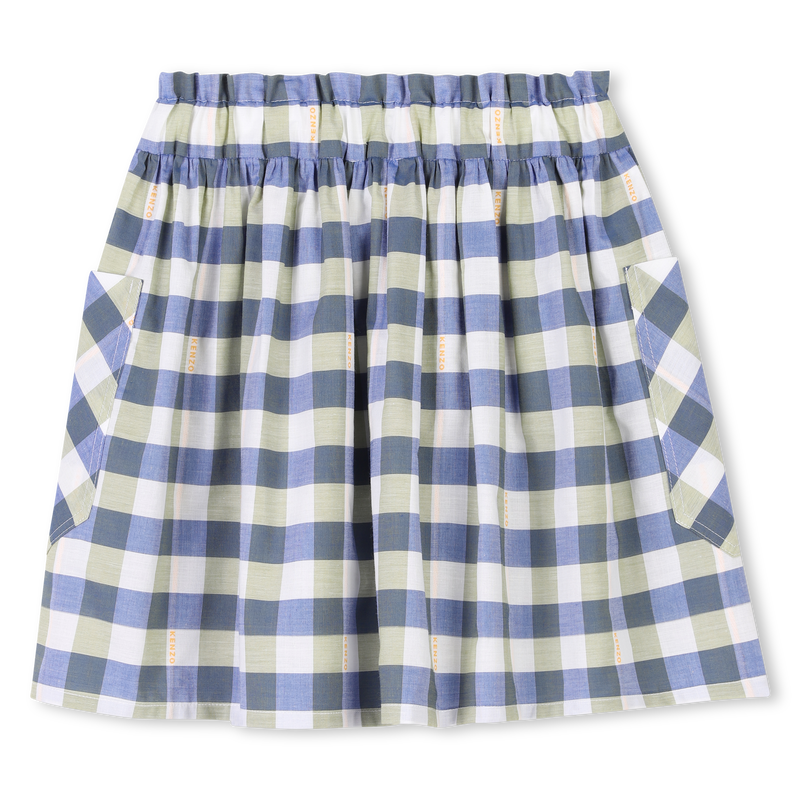 Chequered cotton skirt KENZO KIDS 
                        GIRL
