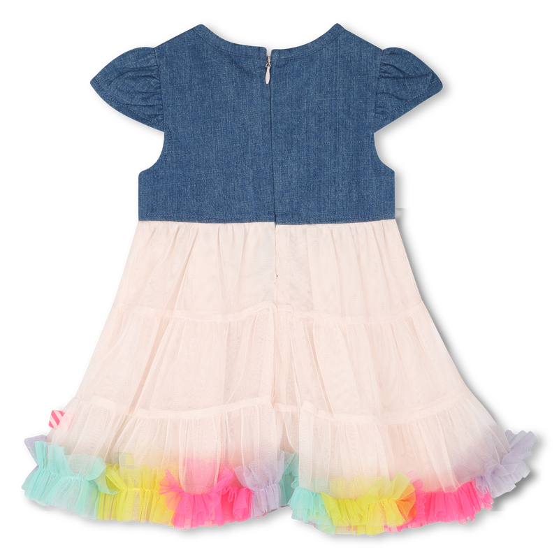 Bi-material dress with ruffles BILLIEBLUSH 
                        GIRL