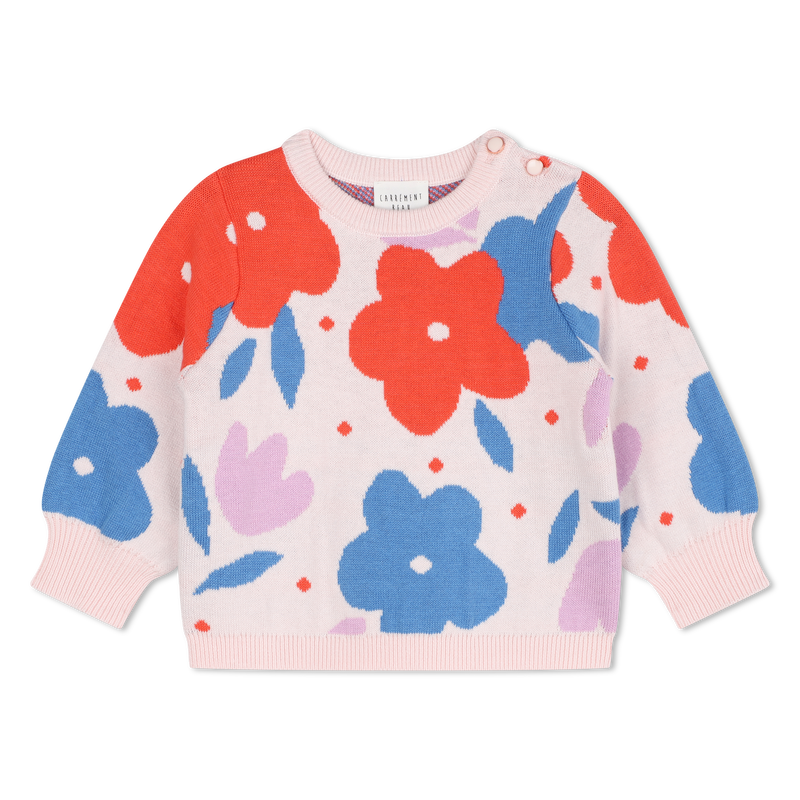 Flower motif knitted jumper CARREMENT BEAU 
                        GIRL
