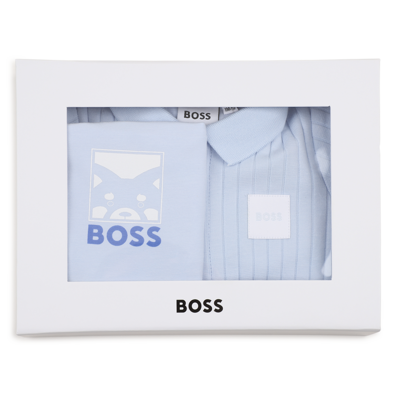 PAJAMA SET + BIB + BEANIE BOSS 
                        BOY