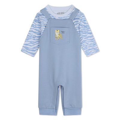 Cotton T-shirt and dungarees KENZO KIDS BOY
