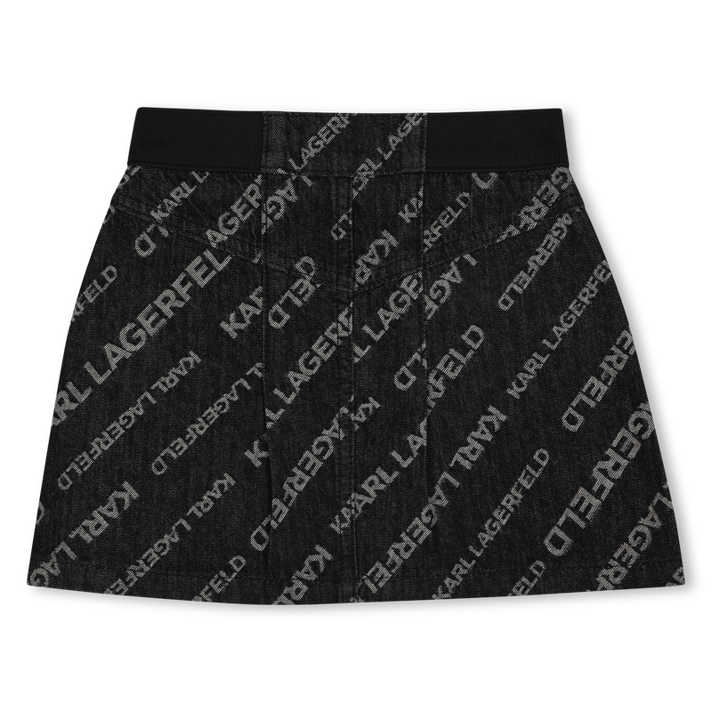Short flared denim skirt KARL LAGERFELD KIDS 
                        GIRL