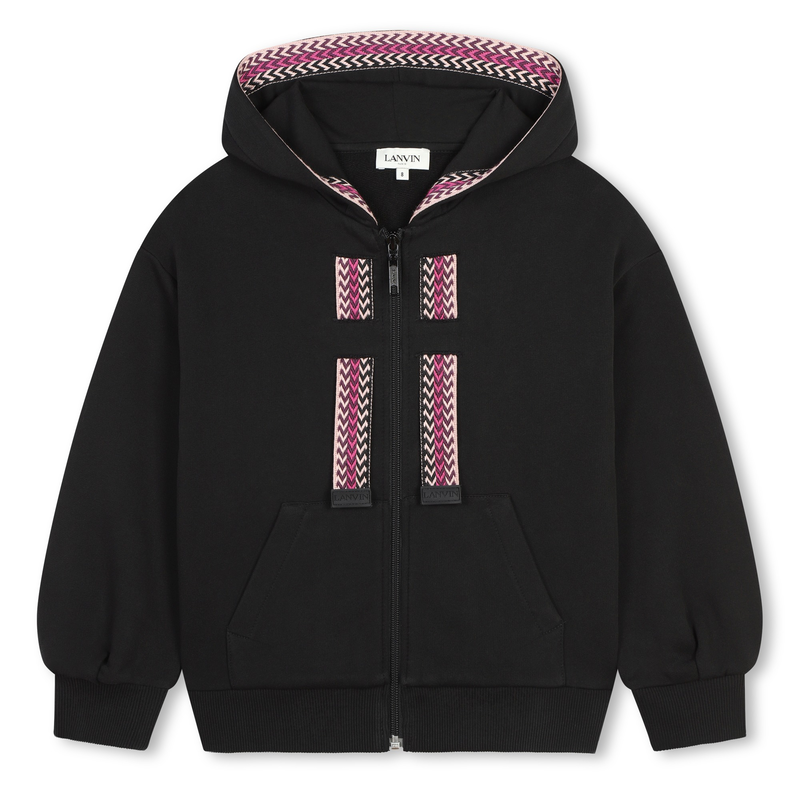 Embroidered zip-up sweatshirt LANVIN 
                        GIRL