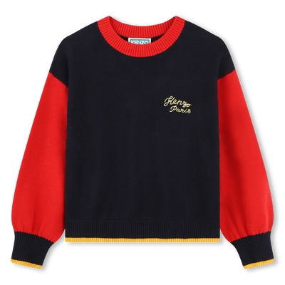 Knitted jumper with embroidery KENZO KIDS GIRL