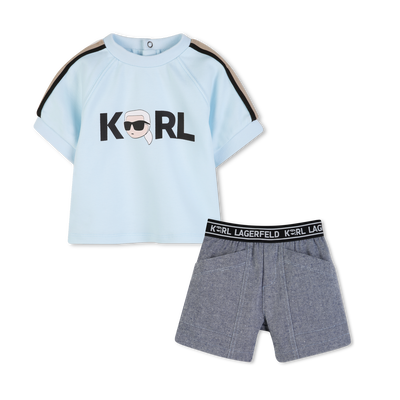 T-SHIRT AND SHORTS SET KARL LAGERFELD KIDS BOY