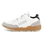 Faux and canvas sneakers, WHITE, hi-res