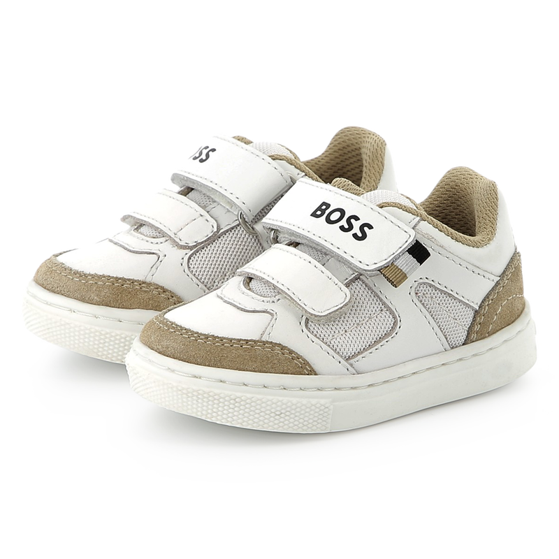 Leather hook-and-loop trainers BOSS 
                        BOY