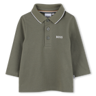 Long-sleeved polo shirt, GREEN, hi-res