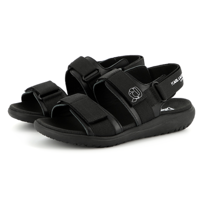 Hook-and-loop leather sandals KARL LAGERFELD KIDS BOY